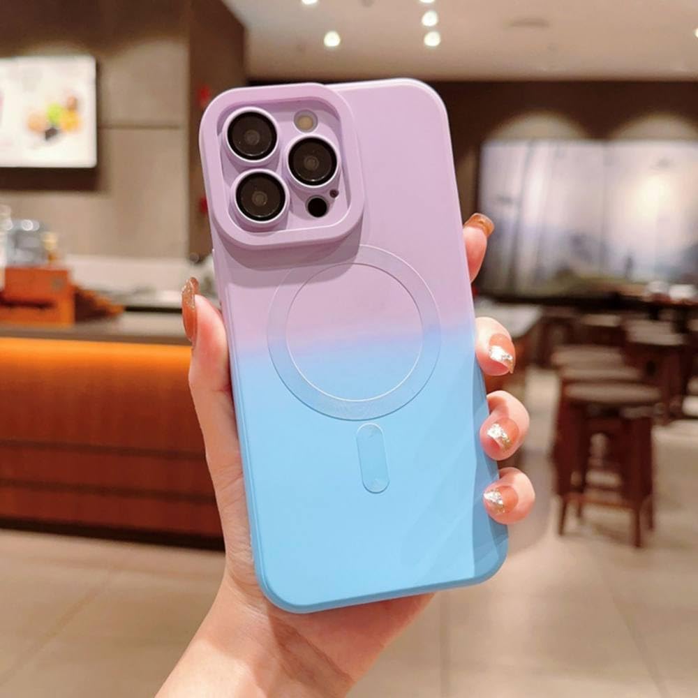 Coque en silicone liquide pour iPhone 13 Pro Max violet bleu premium