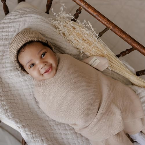 Image of Baby Gift Set - Organic Cotton Newborn Blanket Essentials, Newborn Gift Sets, Best, Baby Gifts Gender Neutral (Luxe - Oatmeal)