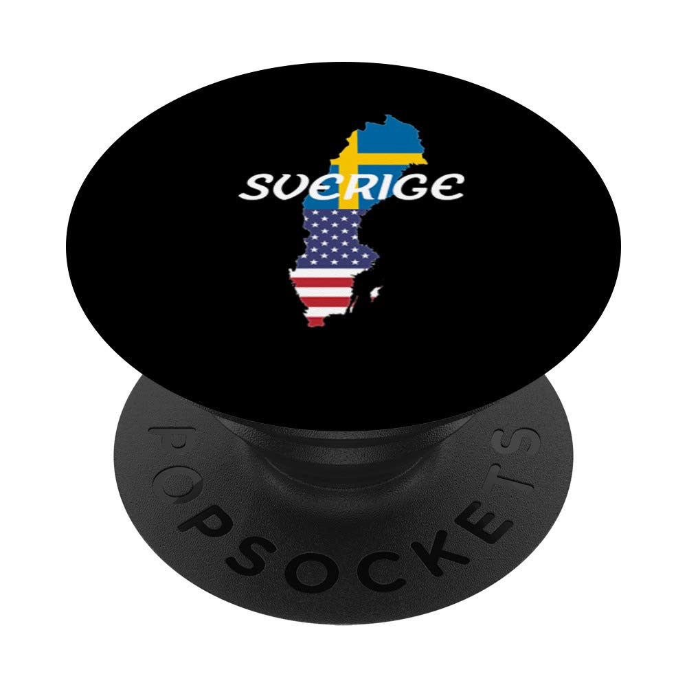 Amazon Com Sweden Sverige Map Usa Flag Heritage Ancestry Popsockets Grip And Stand For Phones And Tablets