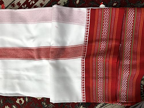 Image of Rameshwaram Fabrics Men's Dhoti 4 Meter + 2.25 Meter Cotton Snow White dhoti for pooja 9X5