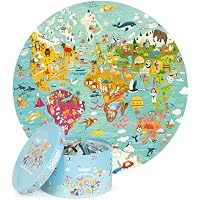 boppi puzle para niños Circular del mapamundi Hecho de cartón