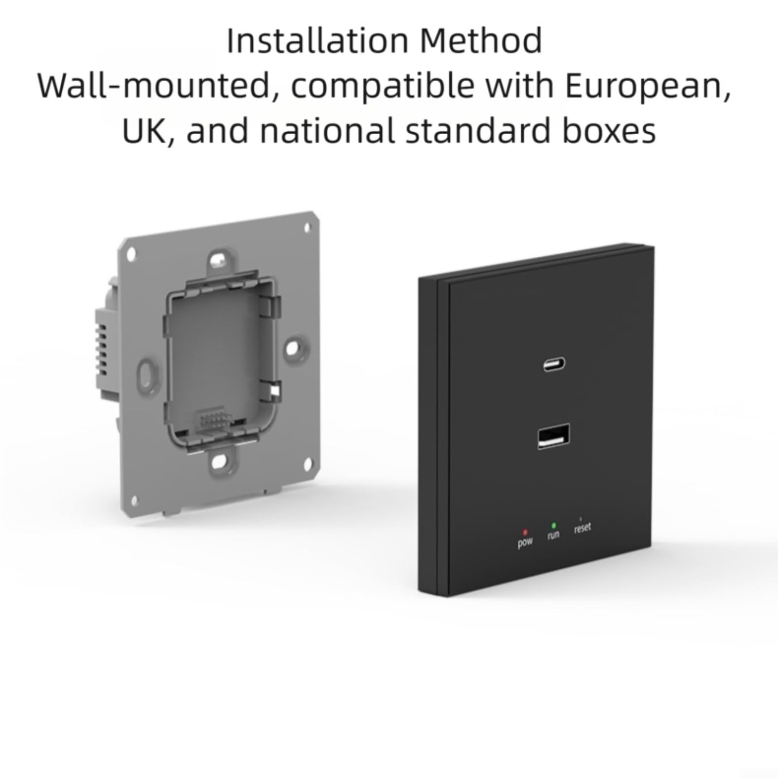 Multimode 3.0 pour application Tuya, contrôleur central WiFi mural compatible avec Google Home, 86 mm (noir)