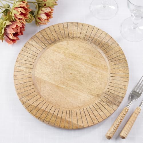 Platos Decorativos de Madera Fennco Styles 13 in Redondo Set 4 miniatura 2