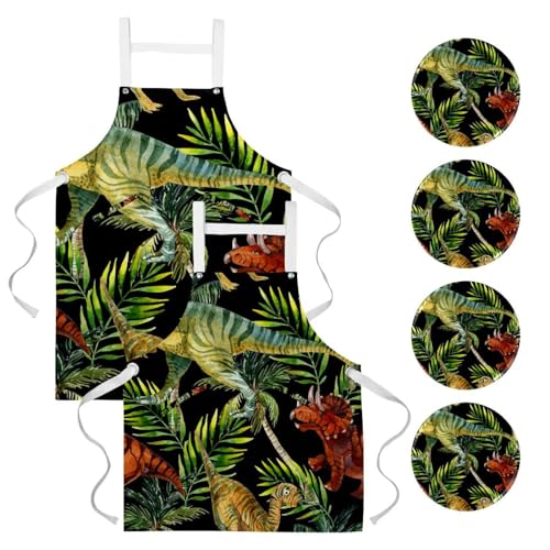 Tablier de cuisine pour pâtisserie et nettoyage de la maison, lot de 2 avec broches amovibles
