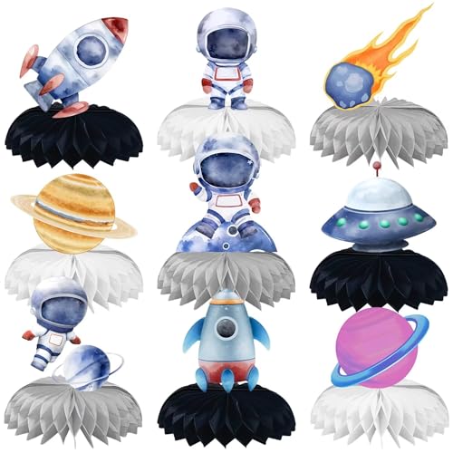 9 Pcs Space Centerpieces for Tables Space Birthday Decorations Space Themed Party Decorations Space Party Favors