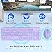 Wireless Keyboard and Mouse Combo, Full-Size Silent Ergonomic Keyboard and Optical Mouse, Long Battery Life, 2.4GHz Lag-Free Cordless Mice Keyboard for Computer, Mac, Laptop, PC, Windows(Purple)