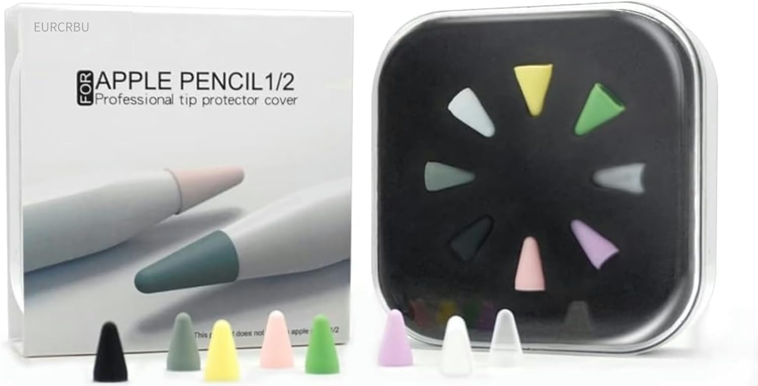 EURCRBU Pcs Silicone Pencil Nib/Tip Protector Cap, Compatible with Apple  Pencil 1st and 2nd Generation, Lightweight Thin Protective Case Noiseless