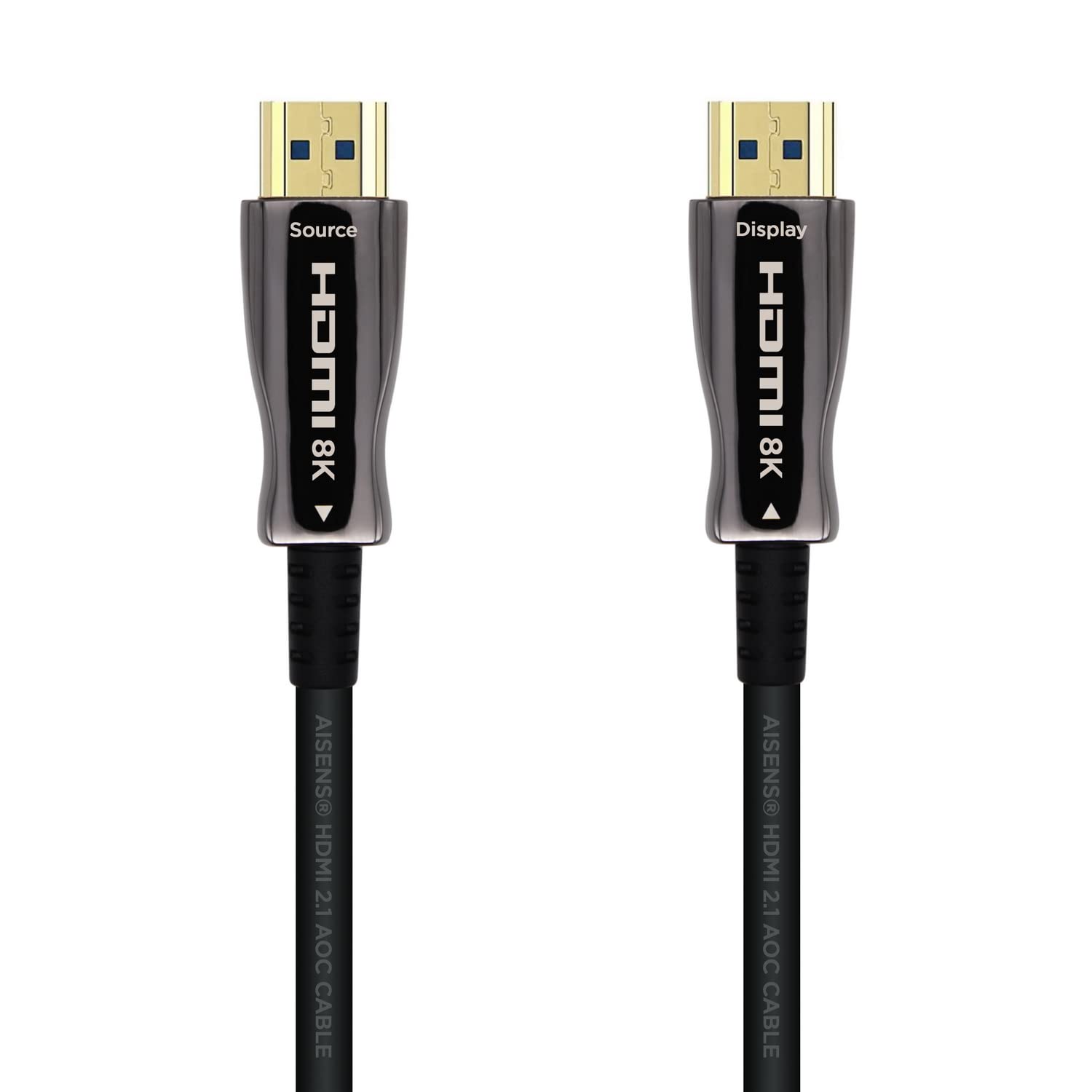 AISENS A153-0516 HDMI Cable V2.1 AOC Ultra High Speed/HEC 8K@60Hz 4K@120Hz 4:4 48Gbps, A/M-A/M, Black, 15m