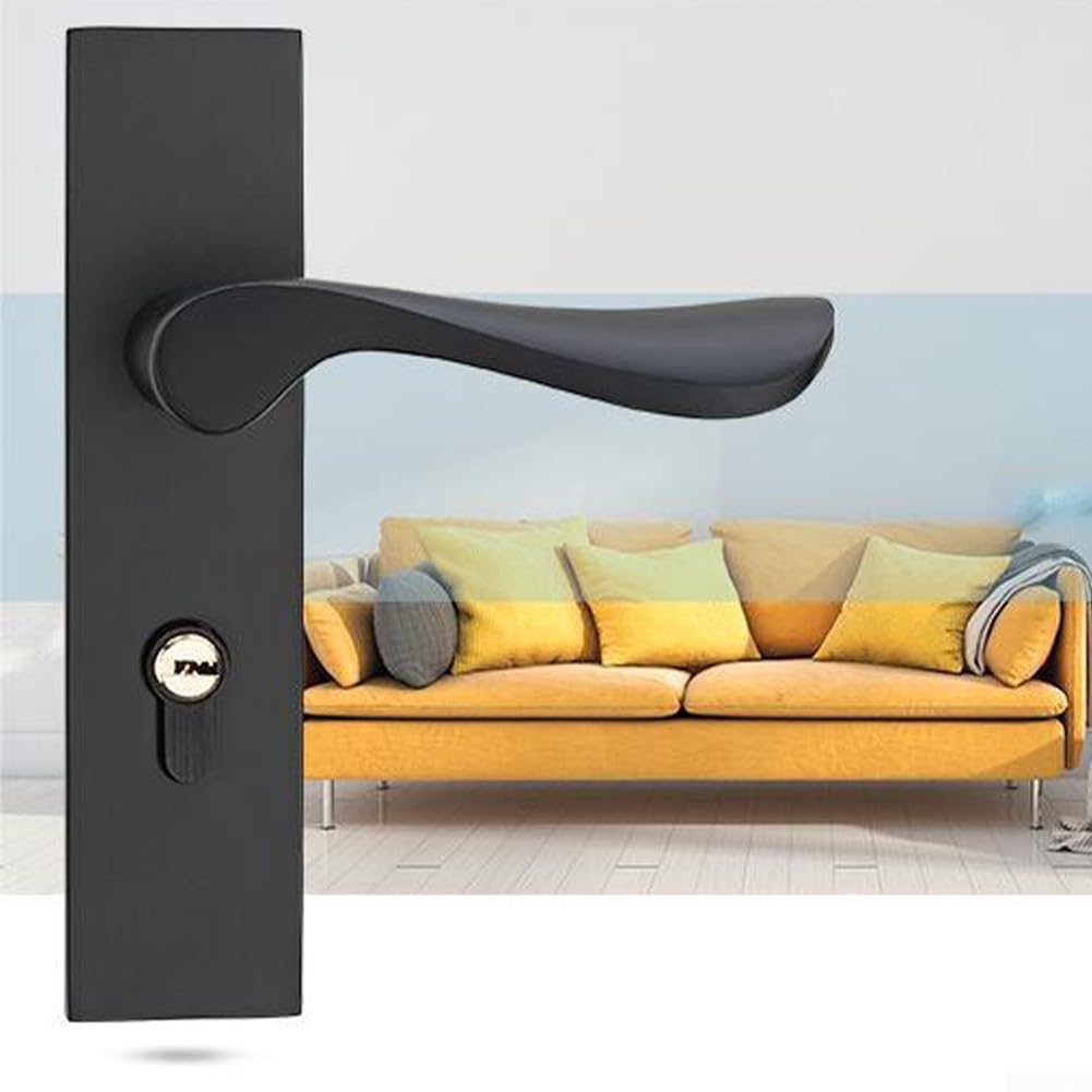 HpLive Manilla de puerta con cerradura y llave, juego de manilla para puertas interiores y exteriores para todo tipo de puertas