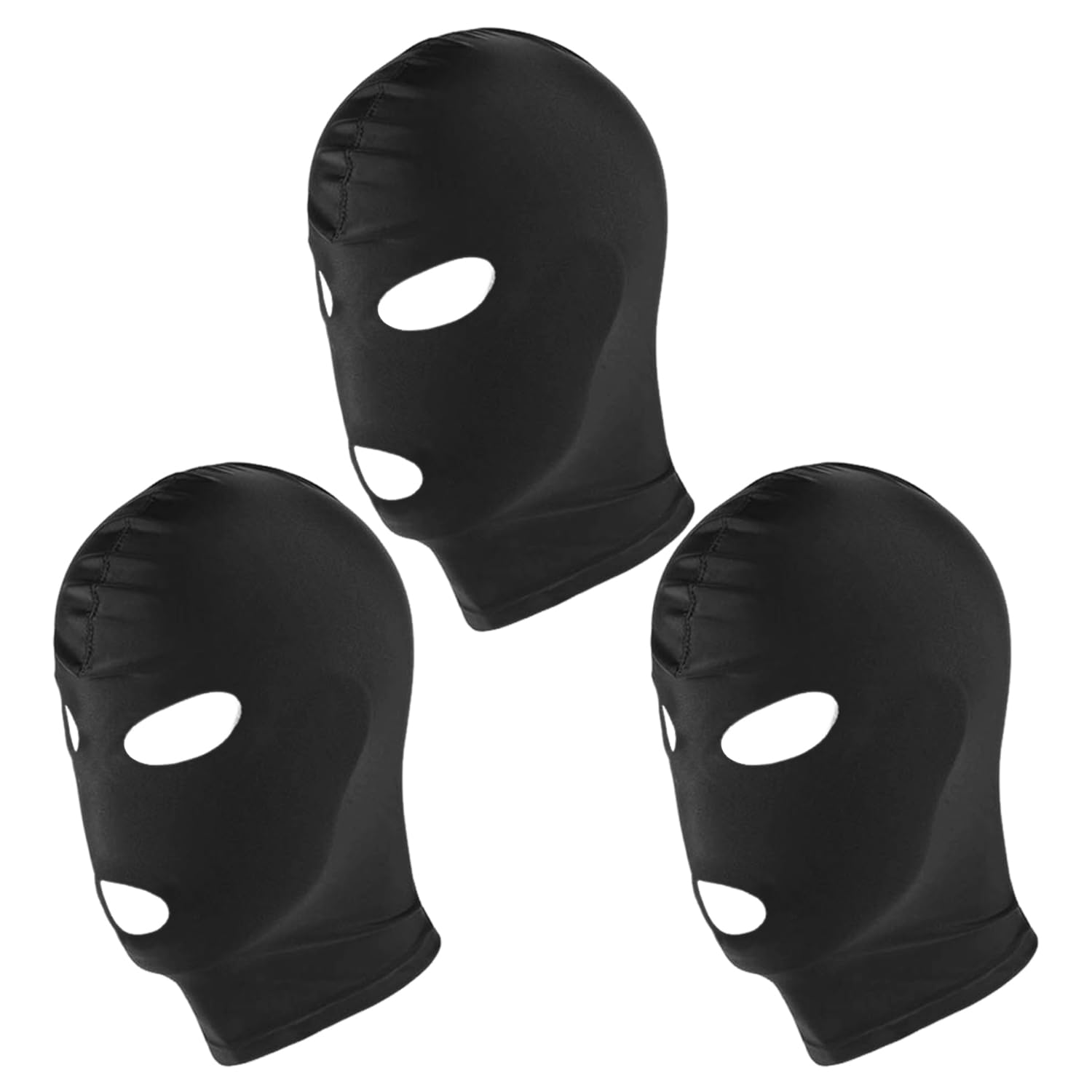 EJUFNS 3 Black Masks, Role-Playing Headgear, Breathable Tight-Fitting Masks, Stage Performance Props, Holiday Costume Accessories.