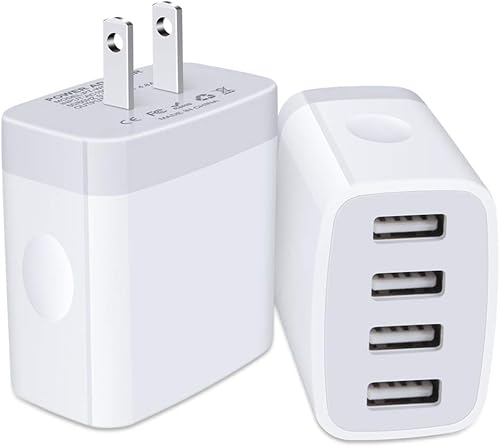Miniatura 1 de Bloque de cargador de pared USB, paquete de 2 cubos de carga, caja de cargador de bloque de carga rápida, cargador de adaptador de corriente de
