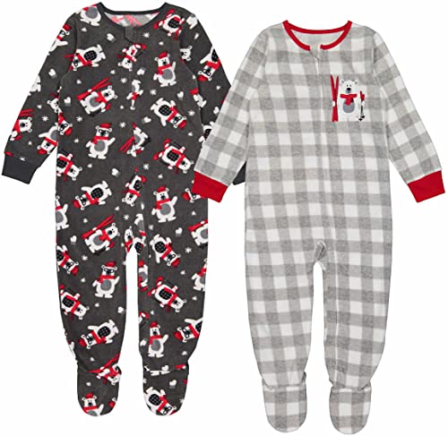 Kids Headquarters Kids 2-Pack Footed Blanket Sleeper (Bears, 5T)