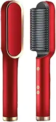 Escova Alisadora Bivolt 5 Em 1 - Alisa, Hidrata, Modela, Alinha E Anti-Frizz(Vermelho)