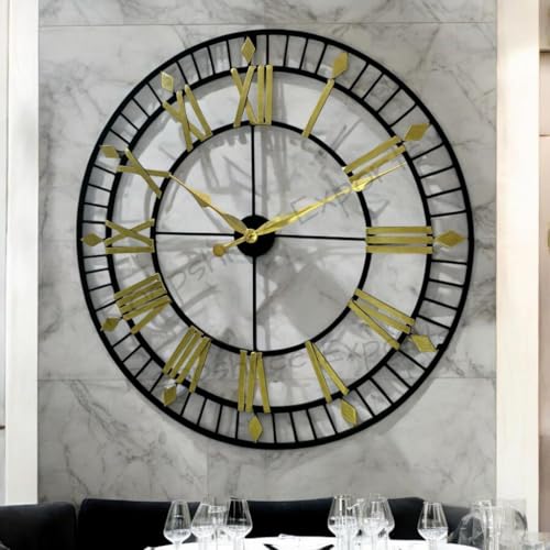 Vintage Clock VC-9076-30 Black Wall Clock BLACK + GOLD - Image 8