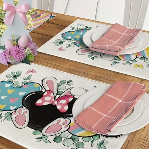Croar B0CNTCMG3J Easter Cartoon Mouse Placemats Set Of 4 thumb #5