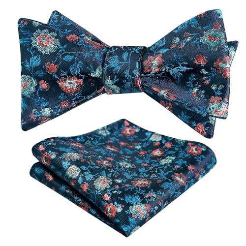 Image of Alizeal Mens 2pcs Floral Pattern Bow Tie Set