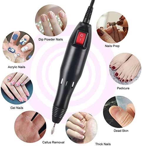 Buycitky Electric Nail Drill Machine Nail File Kit for Acrylic Nails, Professional E Files for Nails Gel Polish Remover Manicure Pedicure Set with Sand Bands,Gel Nail