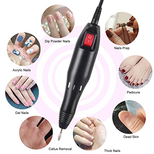 Electric Nail Drill Machine Nail File Drill Set Kit for Acrylic Nails, Gel Nail, Nail Art Polisher Sets Glazing Nail Drill Manicure Pedicure by Buycitky (Rose)