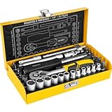 Vonder, Jogo De Soquetes E Ponteiras Com Encaixe De 1/4', 4,0 Mm A 13,0 Mm, Com 33 Peças.