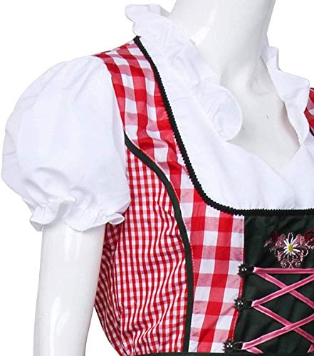 YAOUFBZ Womens Duits bier festival kostuum Beierse traditionele Oktoberfest Halloween partij meid Plaid Fancy Dress Outfit voor Oktoberfest, Fancy Dress Feesten, Thema-evenementen - Afbeelding 6