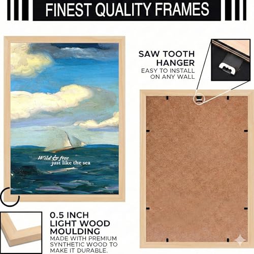 Image of BLINKART Typography Aesthetic Modern Art Walls With Frame | Natural Wood Texture | Living Room Bedroom Office Wall Decoration | Poster Home Decor Frames Wall Bedroom | 12x8 Inches (D343)
