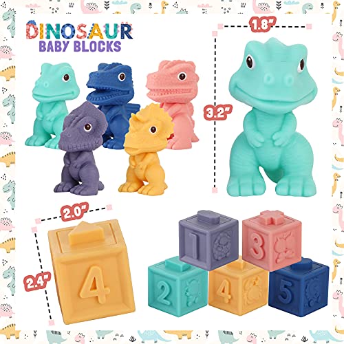 Baby Soft Blocks, Stacking Building Blocks, Teething & Squeezing Dinosaur Toys For Babies, Montessori Blocks With Numbers Animals Fruits, Soft Baby Toy For Baby Infants Toddlers Age 6 To 12 Months Up. #TOP5