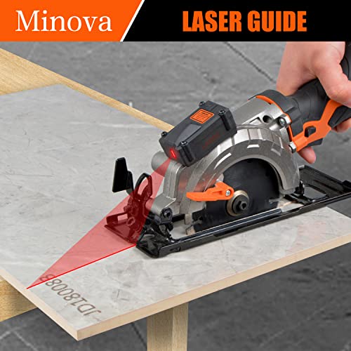 image for MINOVA Cordless Circular Saw, 20V 4-1/2''Handiness Mini Saw with 4.0 A