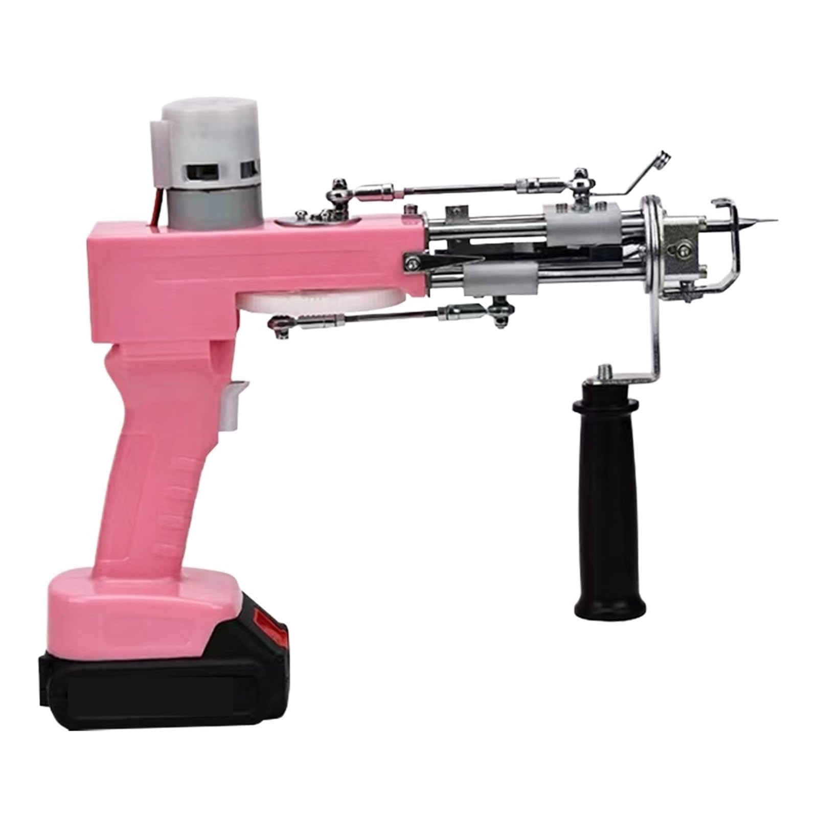 Pistola De Tufting Inalámbrica Con Batería De Litio 2 En 1, Pistola Eléctrica For Alfombras, Kit De Pistola De Tufting A Batería For Alfombras(Pink)