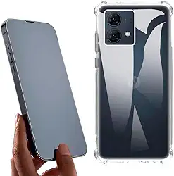 Kit Capa Antiqueda para Moto G84 + Película 5D 9D Privacidade Anti Curioso