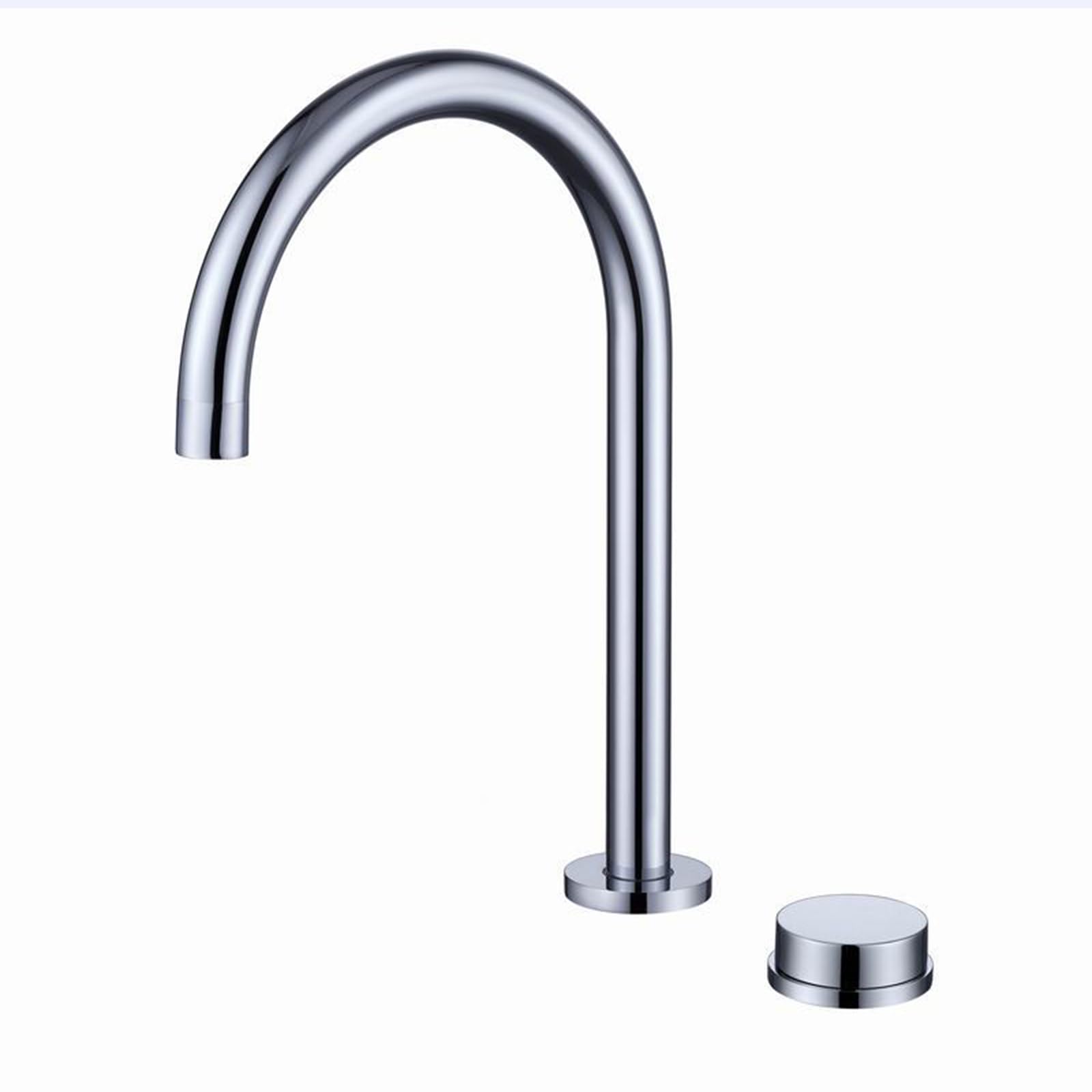 FQWNCIEG Basin Taps 2 Hole Chrome Plated Gooseneck Single Lever Handle Bathroom Sink Taps 360° Rotation
