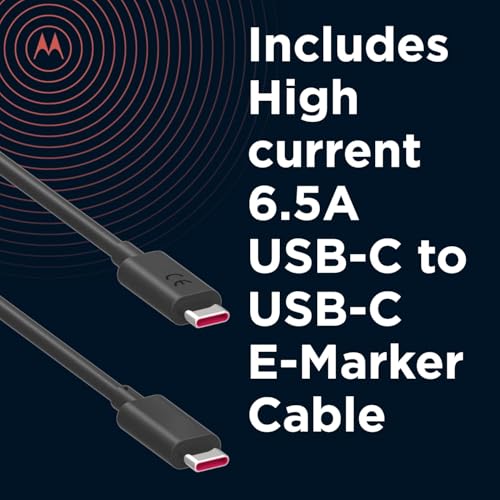 Image of Butee Original Motorola 68W Turbo Power Charger for Motorola Edge 60 Pro /Edge 60 Stylus /Razr 50 Ultra /Moto G84 /G54 /Moto E40 /Moto G35 /Edge 40 Neo with 3.3FT Type C Fast Cable (68W Turbo Charger), Black