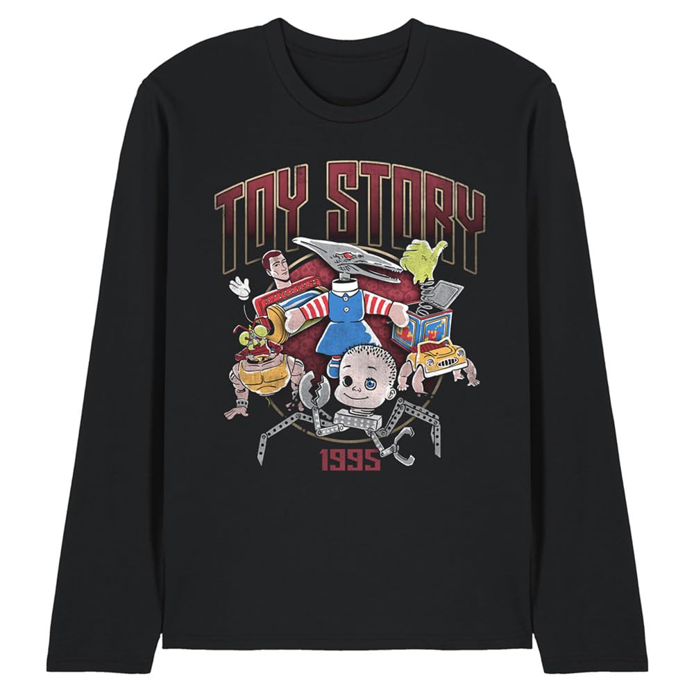 Disney Unisex Toy Story Sid'S Toys Rock Long Sleeve T-Shirt, Black | Size: 2XL