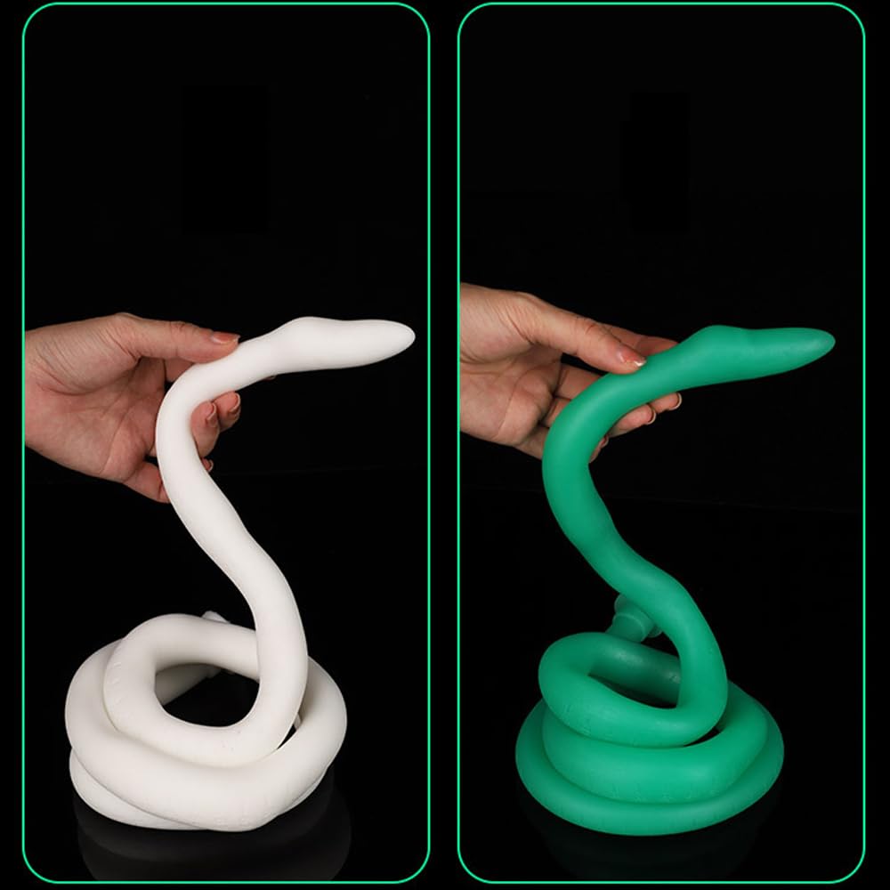 Gienocy 47" Super Long Anal Plug Dildo, Snake Flexible Silicone Butt Plug Vaginal Prostate Massage Stimulation Dilator BDSM Anal Sex Trainer Extreme Adult Sex Toys for Gay Men Women Couples (): Green