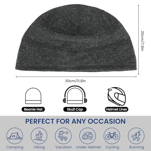 Image of WANDER Skull Cap Running Beanie Lightweight Thermal Helmet Liner for Men | Soft Fleece Lining Locks Warmth,Moisture & Sweat Wicking,4-Way Stretch Fits Snugly,Versatile For Skiing,Cycling,Sports