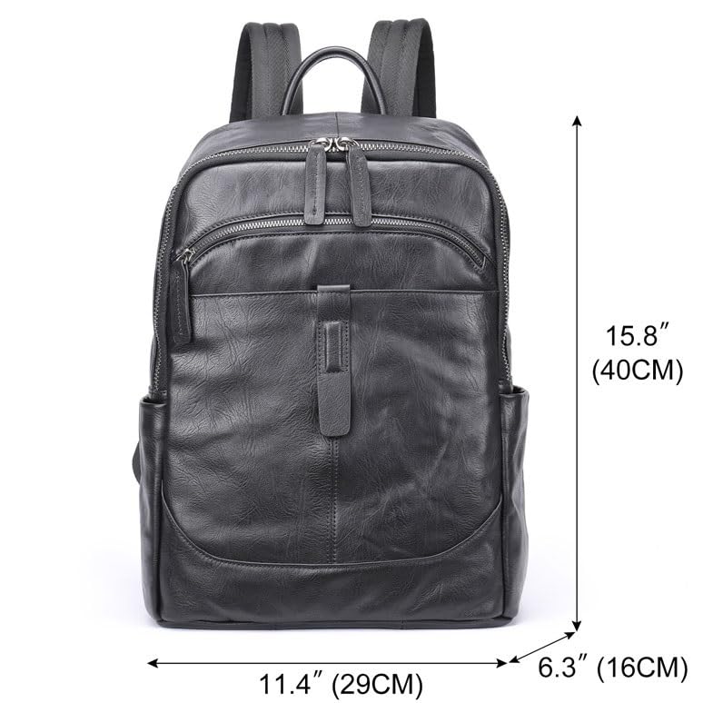 Men's leather backpack, and lightweight travel bag, business and leisure backpack, men's2