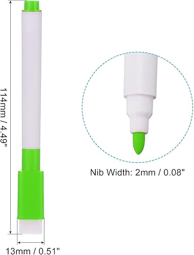 Miniatura 2 de PATIKIL Rotuladores de borrado en seco, paquete de 30 unidades, tinta verde, punta fina, bajo olor, pizarra blanca con tapa de borrador para