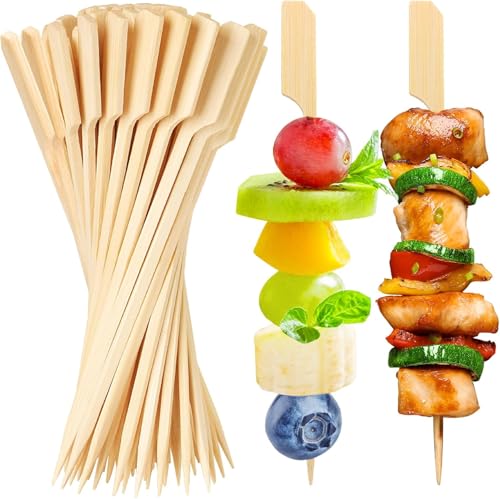 Alitree 300 Piezas Palillos para Aperitivos, 9cm Brochetas de Bambú, Pinchos de Madera, Palitos de Comida para Dedos, para Cócteles, Barbacoas, Aperitivos y Frutas en Fiestas, Bodas, Cumpleaños