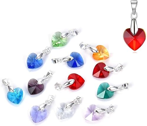 Miniatura 9 de Adabele Birthstone Pendant Drops with Clasp Loose Heart Pendant Drop Beads for Gemstone Pearl Glass Wood Earrings Bracelet Necklace Keychain Rosary