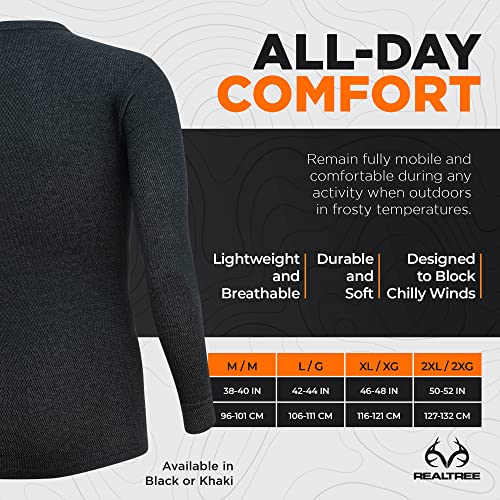 Realtree Reversible Mens Thermal Long Sleeve Shirt Hunting Gear- Base Layer,Warm Waffle Knit Under Top (1 Reversible Shirt)4