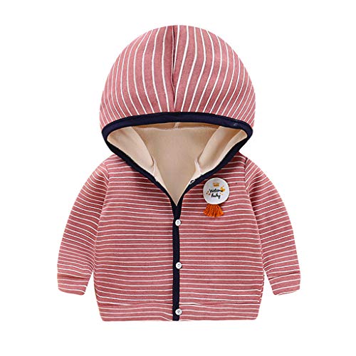 Baby Unisex Baby Hooded Striped Sweatshirts, Lightweight Zip-up Jackets & Hooded Coats, Organic Cotton (2-3 Years, Purple)