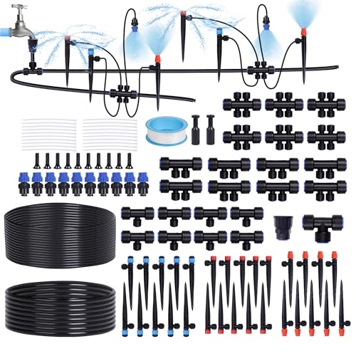 Daywhote 230FT Garden Irrigation System with 40 Nozzles & Emitters,
