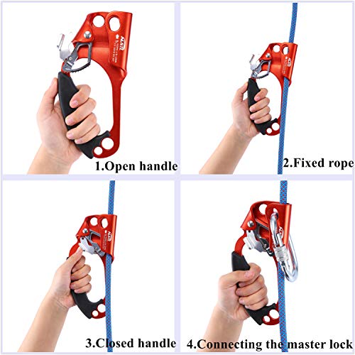 Wildken Climbing Hand Ascender Outdoor Mountaineering Tree Arborist Climbing Rappelling Equip Hand Ascender For 8-18Mm Rope Left Right Hand Ascender #TOP6