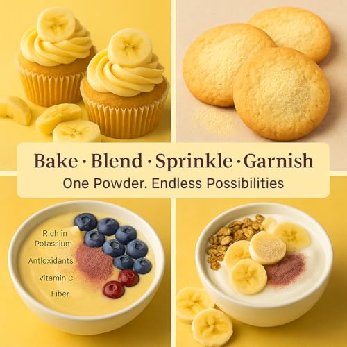 Image of Confect Banana Powder | Pure & Natural Fruit Powder for Smoothies, Baking, Beverages, Juices, Tea & DIY Recipes | Vegan, Gluten-Free, No Added Sugar - 100 Gms