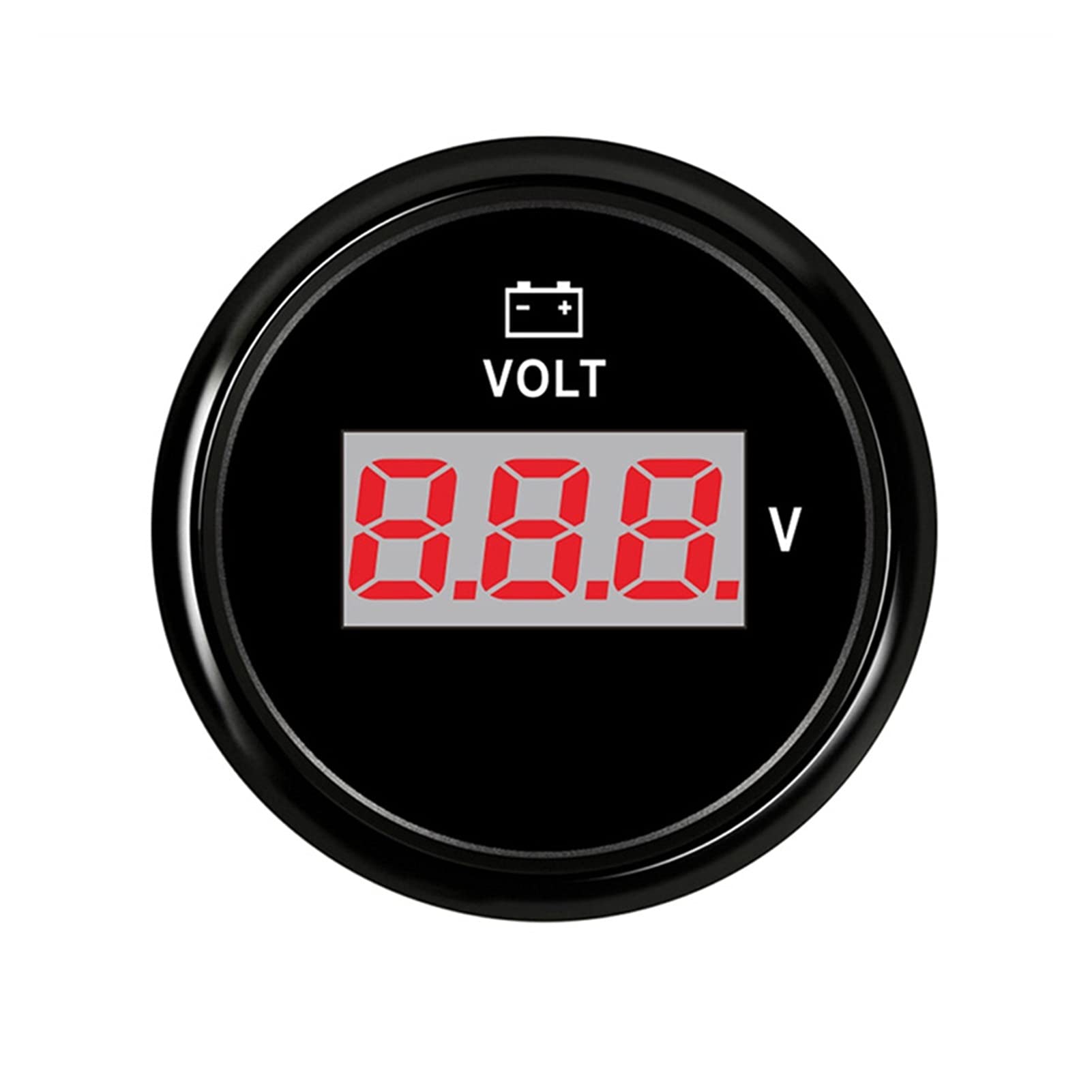 Instrumentación Voltímetro Digital Voltio Medidor de Voltaje Medidores de Voltaje 52 mm para camión de Barcos de Coche de Motocicleta ATV AMP Yate con retroiluminación roja 12-24V (Color : BN)