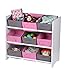 TIENDA EURASIA® Almacenaje Juguetes - Estanteria Resistente de Madera con 9 Cajones Separadores - Mueble de Almacenamiento Juguetes - Medida 63 x 30 x 60 cm - Organizador de Juguetes (Rosa)