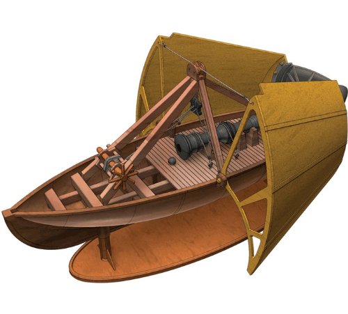 Edu-Toys Leonardo Da Vinci Ship Cannon with Shield