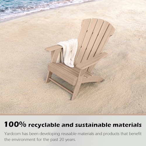 Yardcom PAA01-8 Adirondack Chair, 110°Ergonomics Plastic Extra Tall Adirondack Chairs, Hdpe All-Weather Plastic Patio Outdoor Chair, High Foamed Polyethylene Fire Pit Chair thumb #5