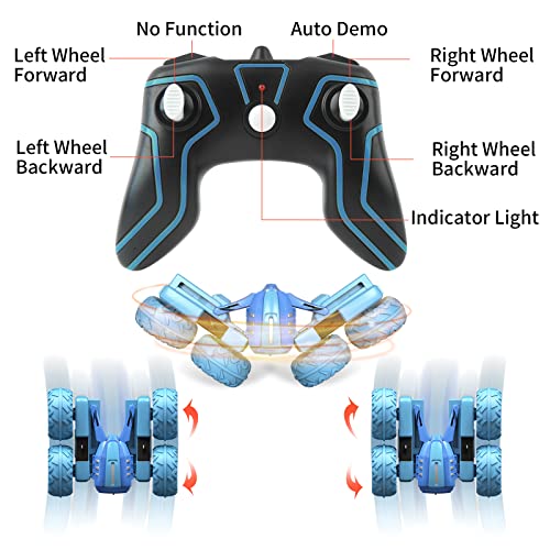 Amicool Remote Control Car Boy Hobby Rc Car Stunt Car With Headlight Electric 4Wd 2.4Ghz Double Side Rotating Race Vehicle 360° Flips Offroad Kids Toy Cars For Boys Girls 6+ Years Birthday Xmas Gift #TOP3