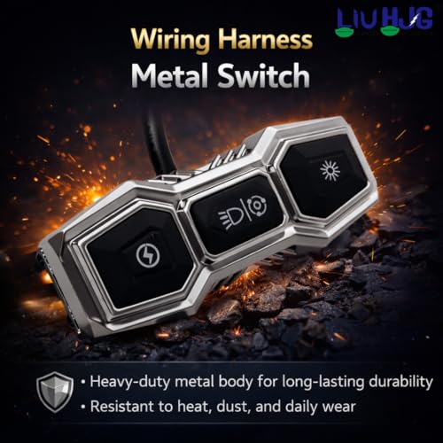 Image of LIU HJG 3 Pin Coupler Premium Wiring Harness for Auxiliary LED Fog Lights 3.4 Meter Wire with Heavy Duty Metal Switch Copper Wiring Suitable for 3 Wire Fog Lights (Pack of 1)
