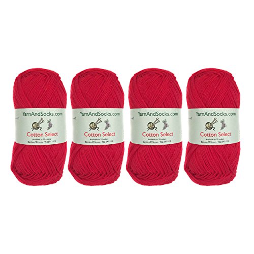 BambooMN Cotton Select Sport Weight Yarn - 100% Fine Cotton - 4 Skeins